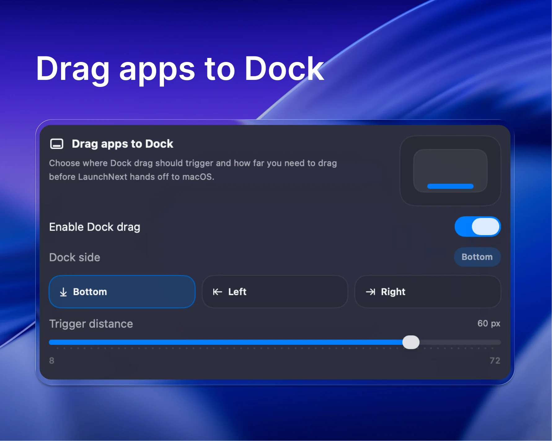Drag apps to Dock